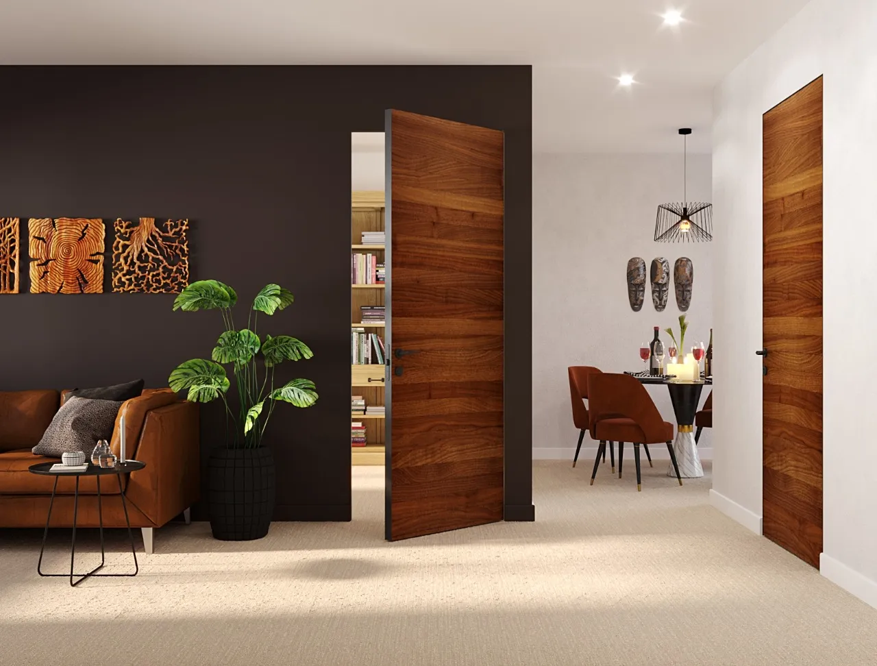 Скрытая деревянная дверь WOOD-03 от производителя Gintereo. Заказать и купить дверь скрытого монтажа в Москве, СПБ