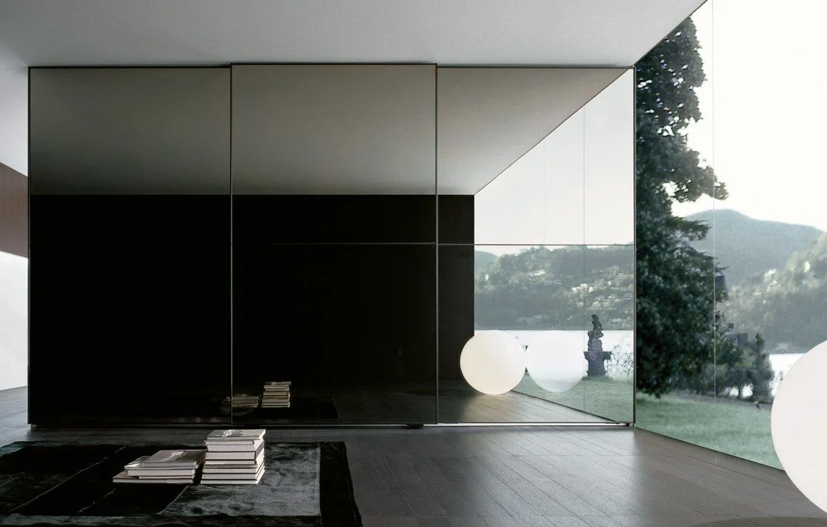 Беспрофильная дверь для шкафа-купе MIRROR-01 от Gintereo. Заказать и купить зеркальную дверь для шкафа-купе в Москве, СПБ