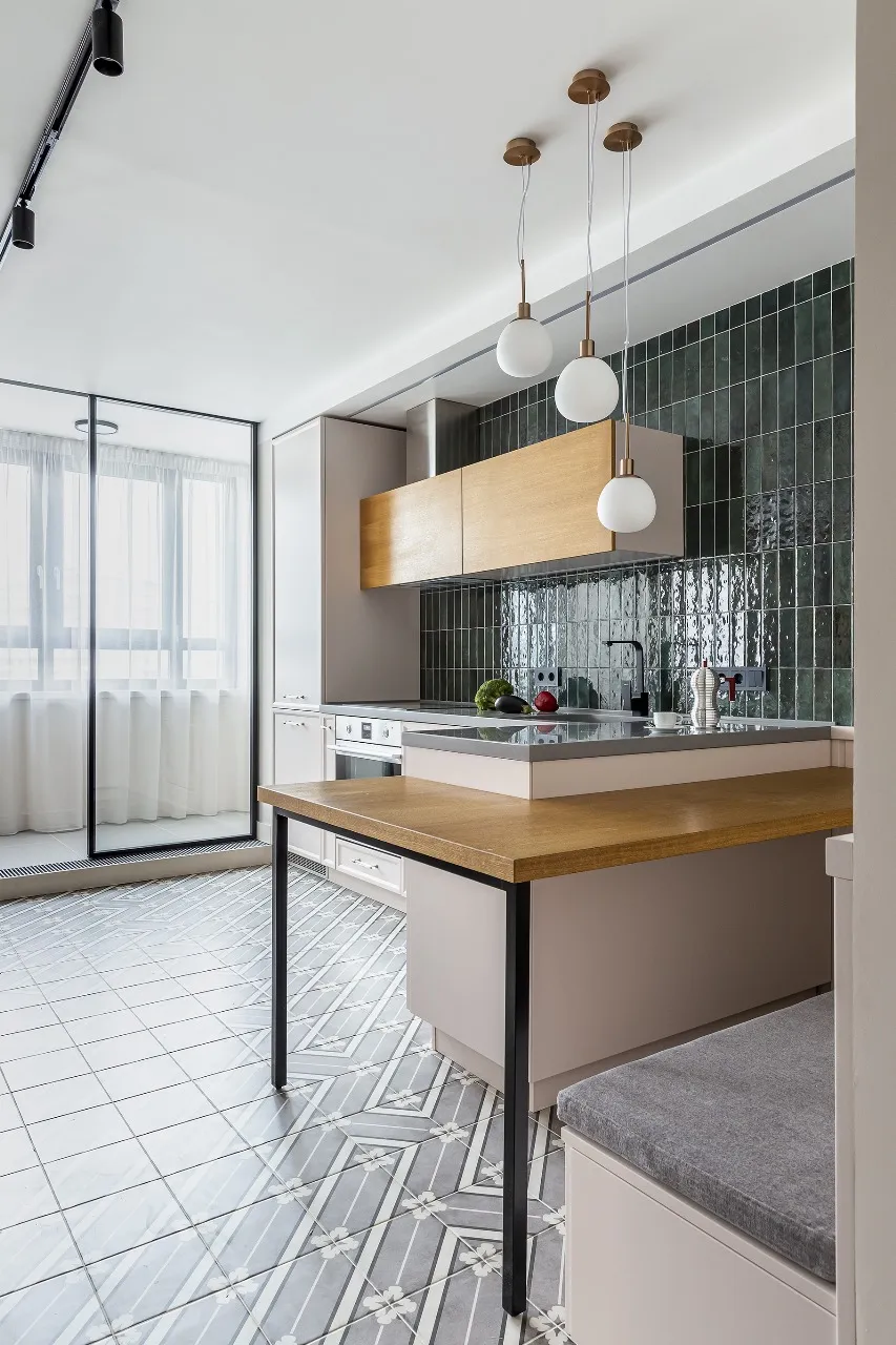 Стеклянная раздвижная перегородка для зонирования кухни Gintereo. Купить межкомнатную перегородку для кухни на заказ