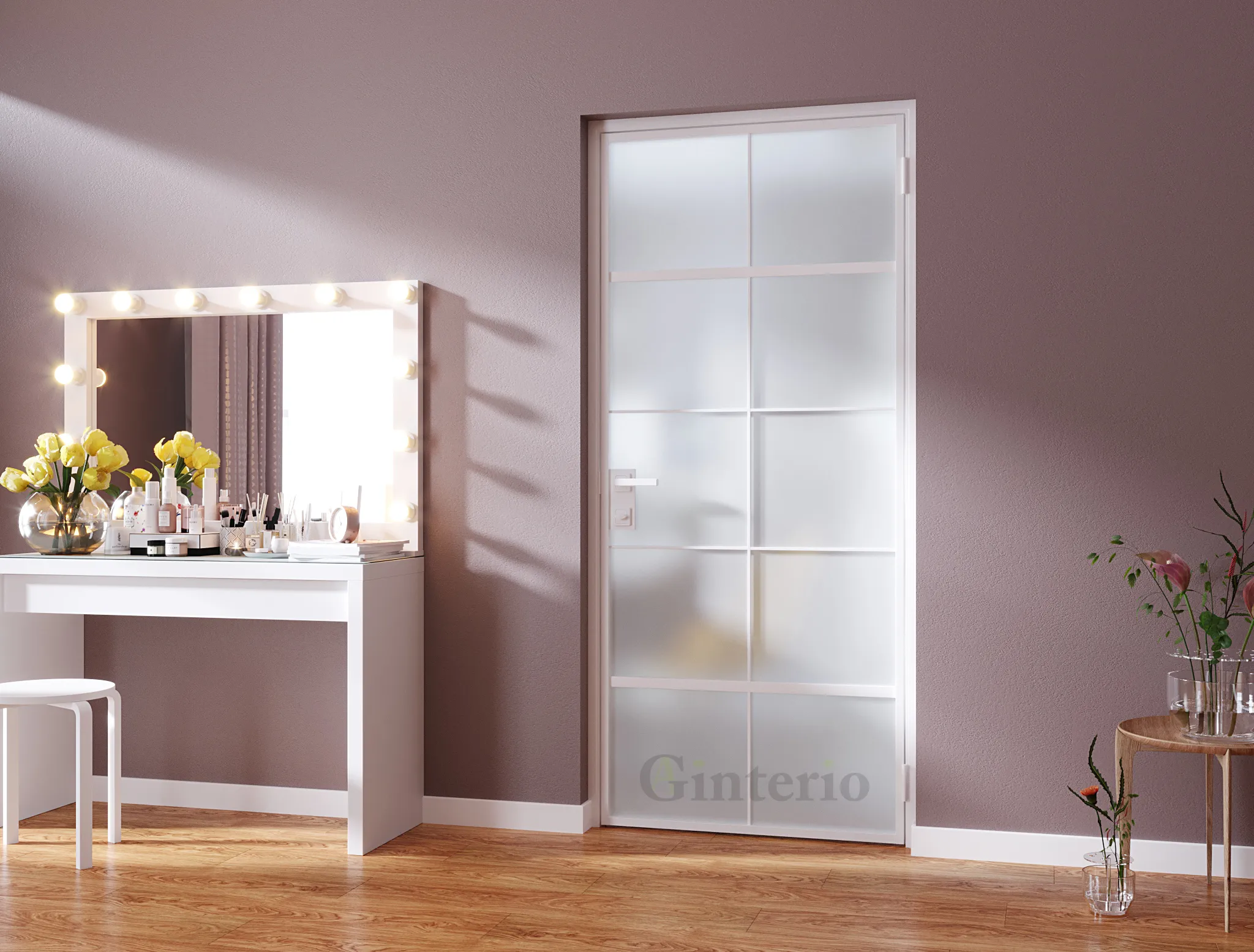 Межкомнатная стеклянная дверь Gintereo MATTE-02. Заказать и купить межкомнатную дверь из матового стекла в Москве, СПБ