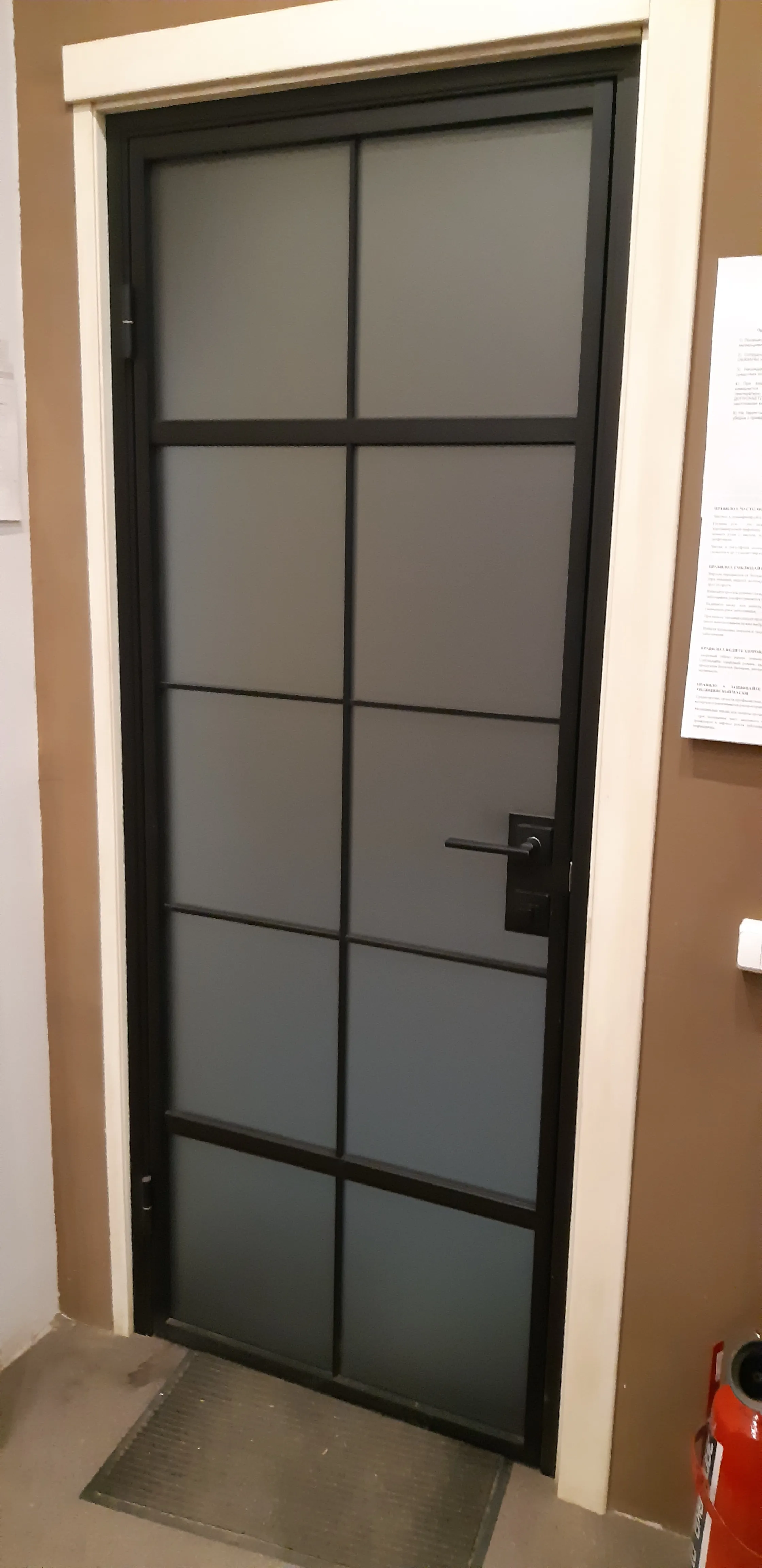 Матовая стеклянная межкомнатная дверь черного цвета. Заказать и купить дверь из матового стекла в Москве, СПБ