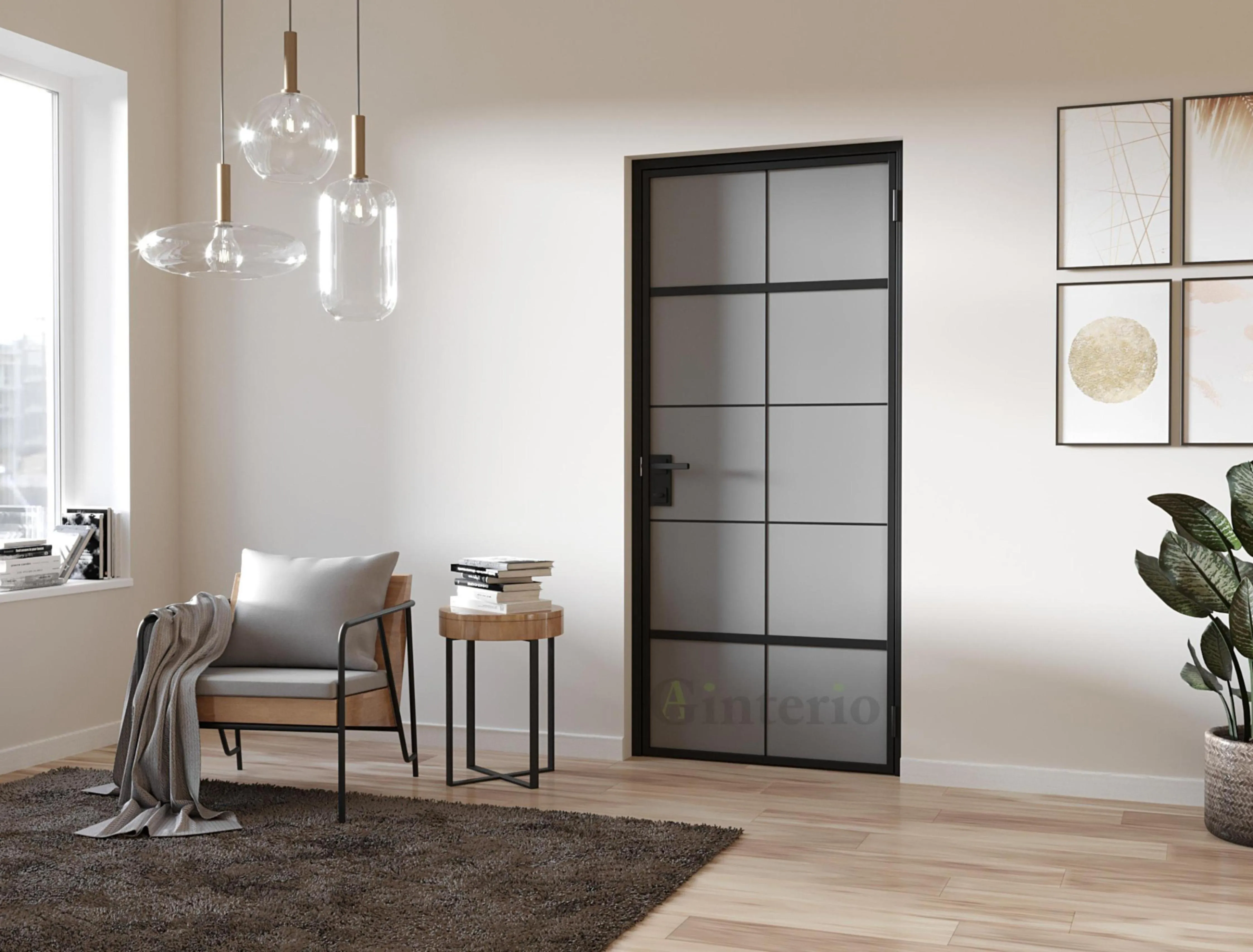 Стеклянная матовая дверь серии MATTE Gintereo. Купить межкомнатную дверь из стекла под заказ в Москве, Санкт-Петербурге