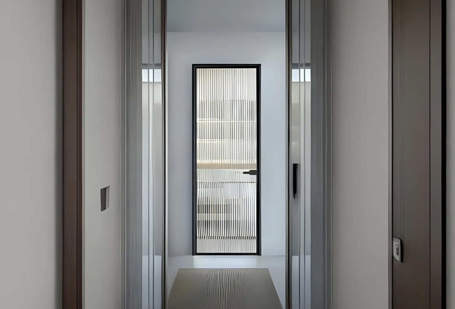 Стеклянная рифленая дверь WAVY-01 Gintereo. Купить межкомнатные двери из рифленого стекла под заказ в Москве, СПБ