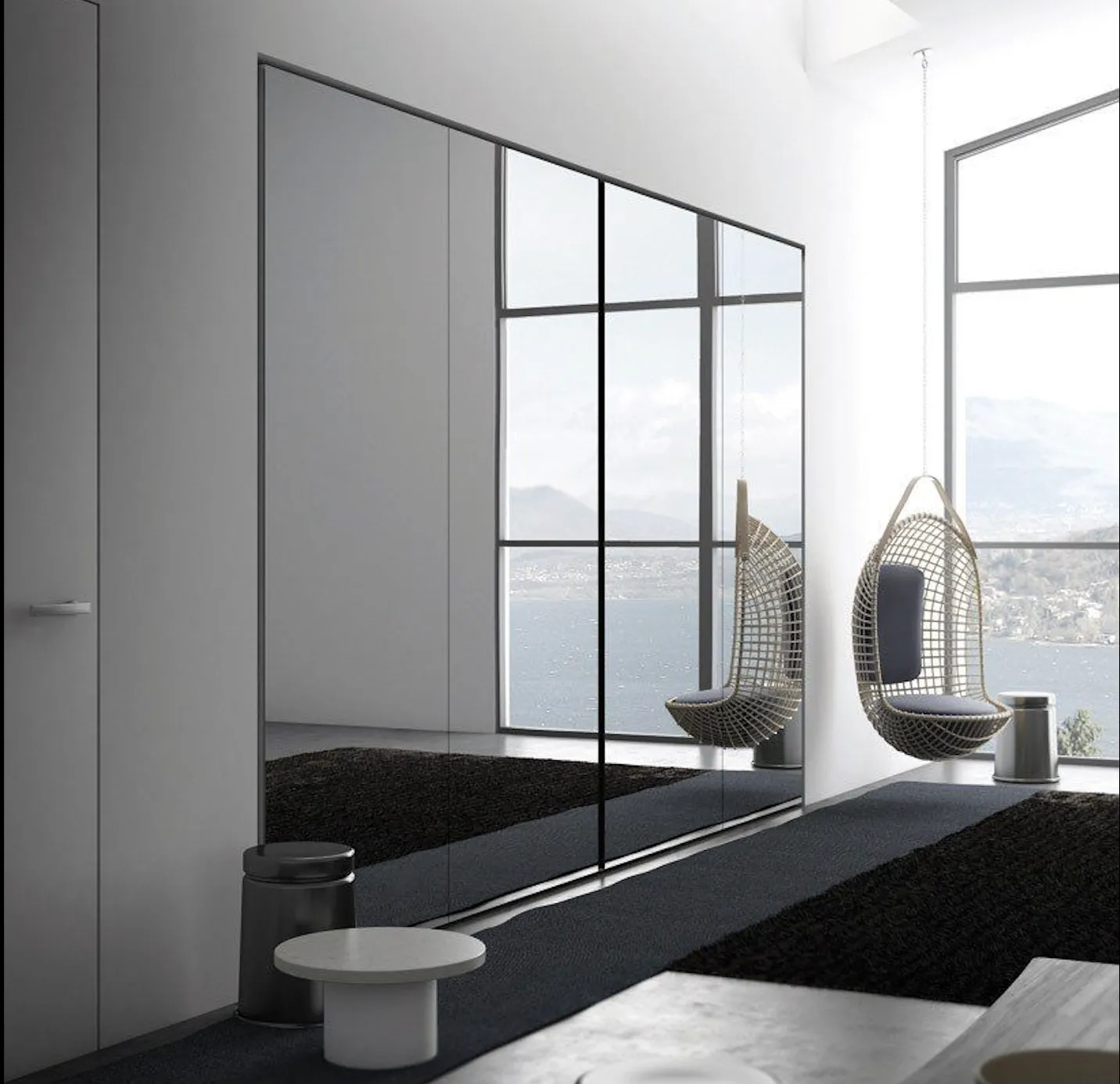 Зеркальные распашные двери для шкафа купе Gintereo. Купить и заказать шкафные двери в Москве, Санкт-Петербурге