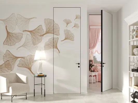 Скрытая дверь под покраску PAINT-01 от производителя Gintereo. Заказать и купить дверь скрытого монтажа в Москве, СПБ