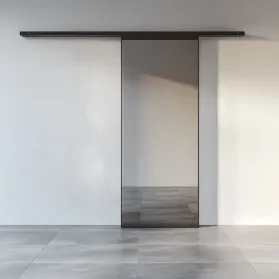 Скрытая матовая дверь в стиле лофт Gintereo. Купить и заказать двери скрытого монтажа из стекла в Москве, СПБ