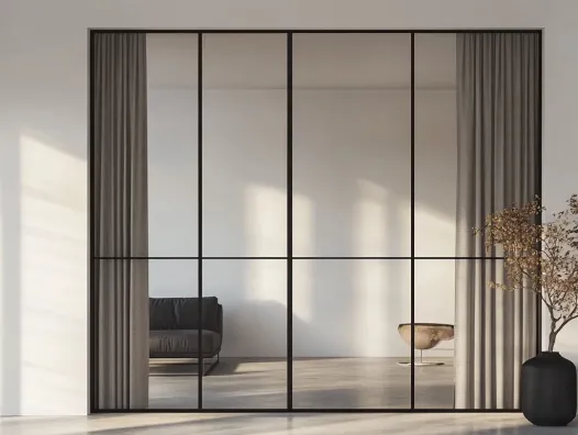 Межкомнатная перегородка в стиле лофт от Gintereo. Купить стеклянные перегородки под заказ в Москве, СПБ