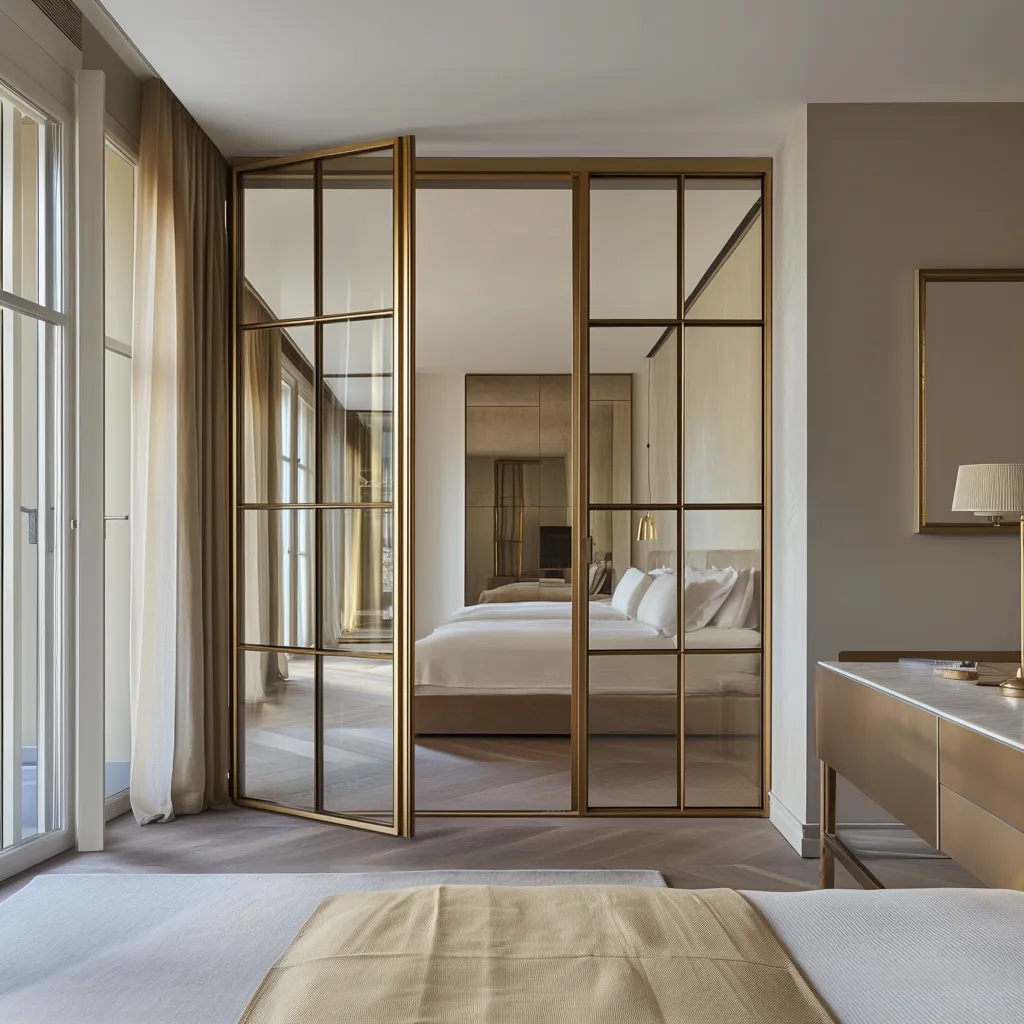 Распашная межкомнатная перегородка SWING-11 лофт от Gintereo. Купить перегородку из стекла, алюминия под заказ в Москве, СПБ